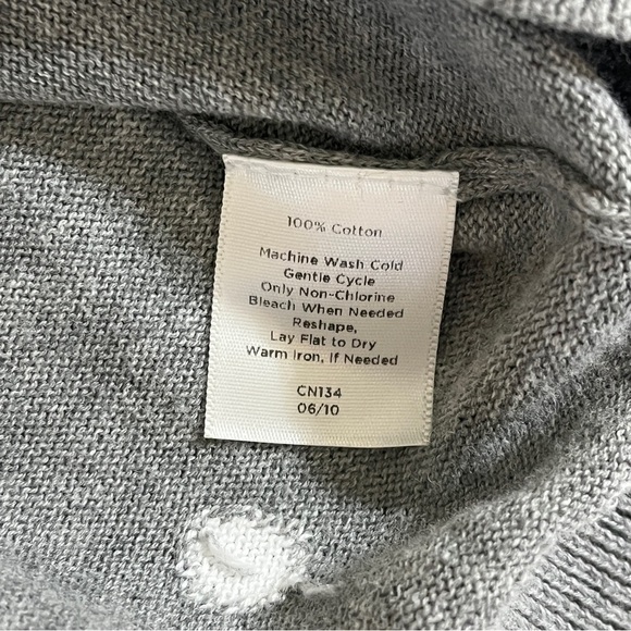 TALBOTS Womens Cardigan Gray White Polka Dot Size Large Petite - Picture 5 of 9